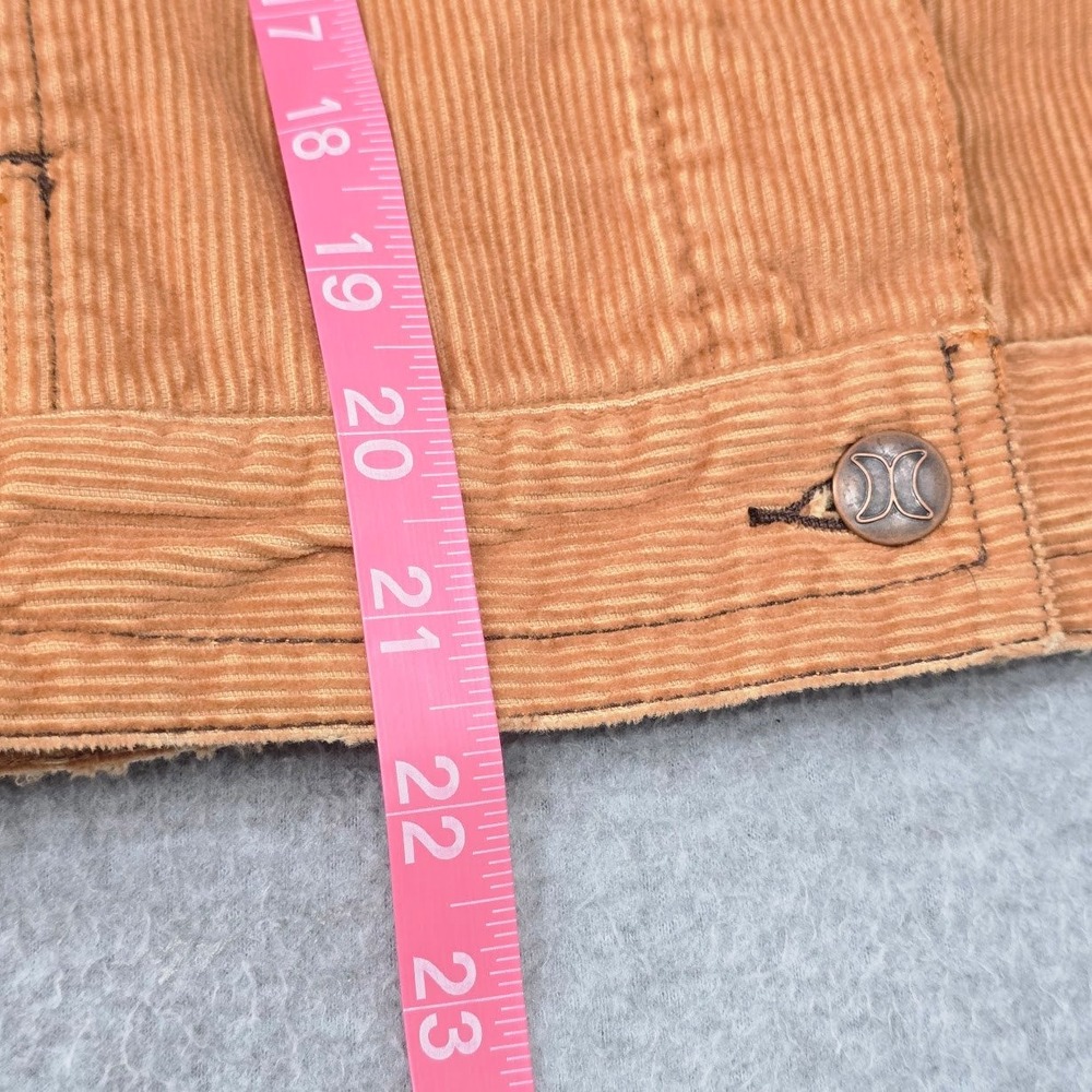 Vintage Y2K Hurley Corduroy Trucker Jacket S Brown Granola Boho Grunge Fall - Picture 6 of 11